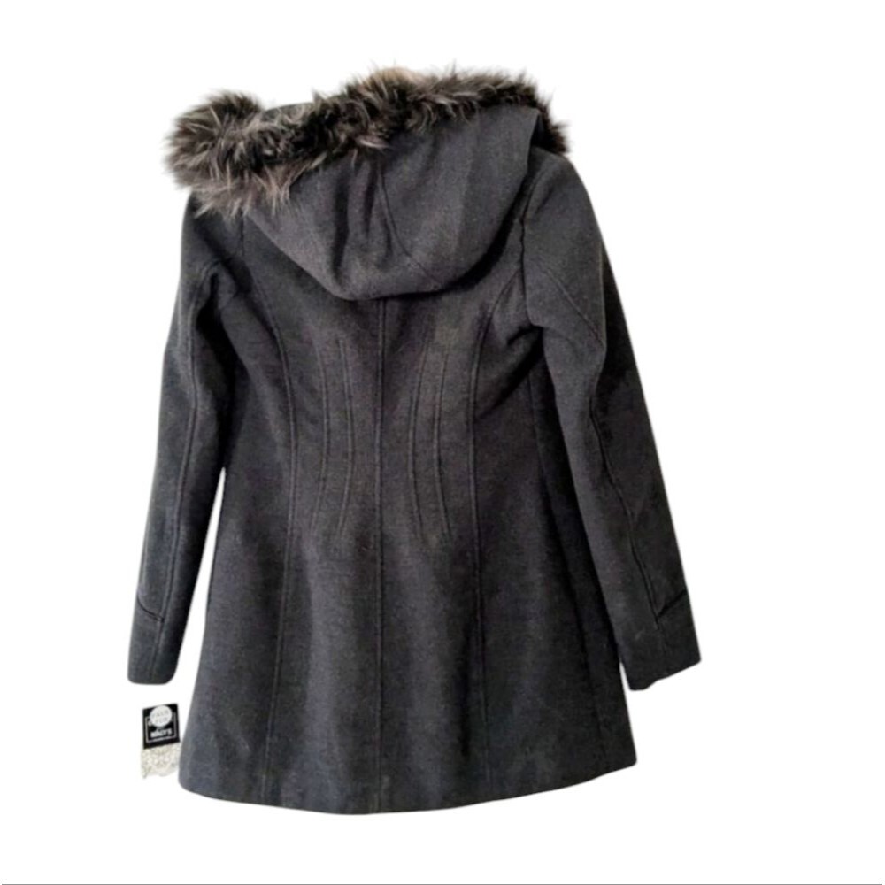 Maralyn & Me Grey Faux Fur Hooded Parka Jacket - Picture 8 of 10